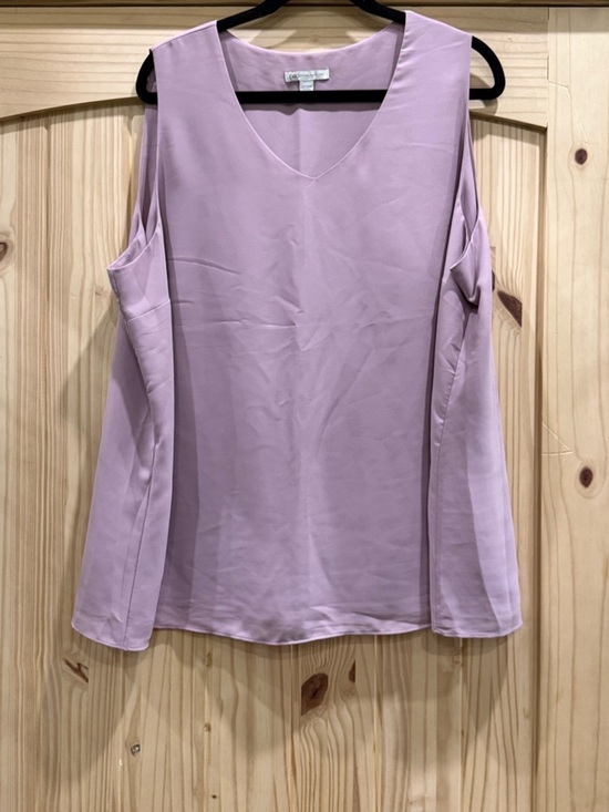 Cato Tops - Cato Sleeveless Lavender Cold-Shoulder V-Neck Blouse